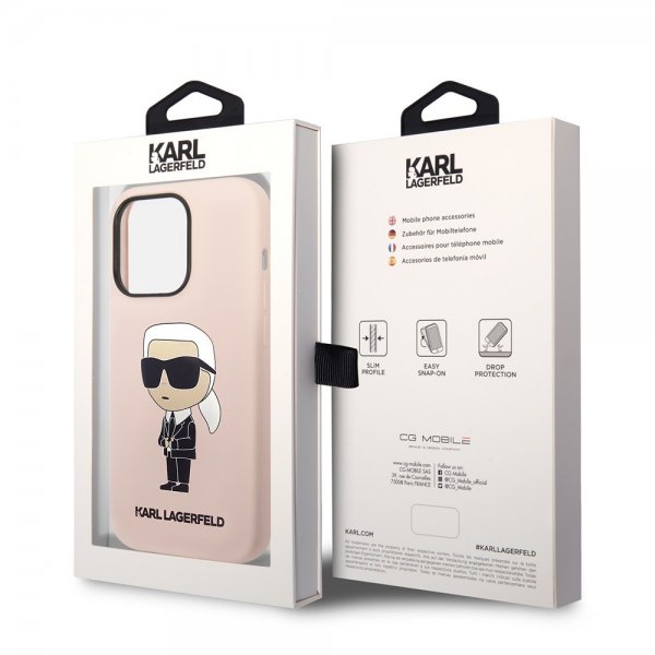 Karl Lagerfeld iPhone 15 Pro Cover Ikonik NFT Rosa