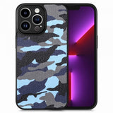 iPhone 15 Pro Cover Camouflage Blå