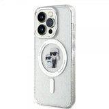 Karl Lagerfeld iPhone 15 Pro Cover Karl & Choupette Glitter MagSafe Transparent