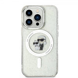 Karl Lagerfeld iPhone 15 Pro Cover Karl & Choupette Glitter MagSafe Transparent