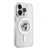 Karl Lagerfeld iPhone 15 Pro Cover Karl & Choupette Glitter MagSafe Transparent