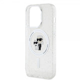 Karl Lagerfeld iPhone 15 Pro Cover Karl & Choupette Glitter MagSafe Transparent