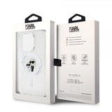 Karl Lagerfeld iPhone 15 Pro Cover Karl & Choupette Glitter MagSafe Transparent