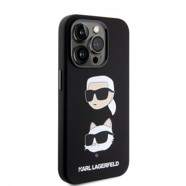 Karl Lagerfeld iPhone 15 Pro Cover Karl & Choupette Sort