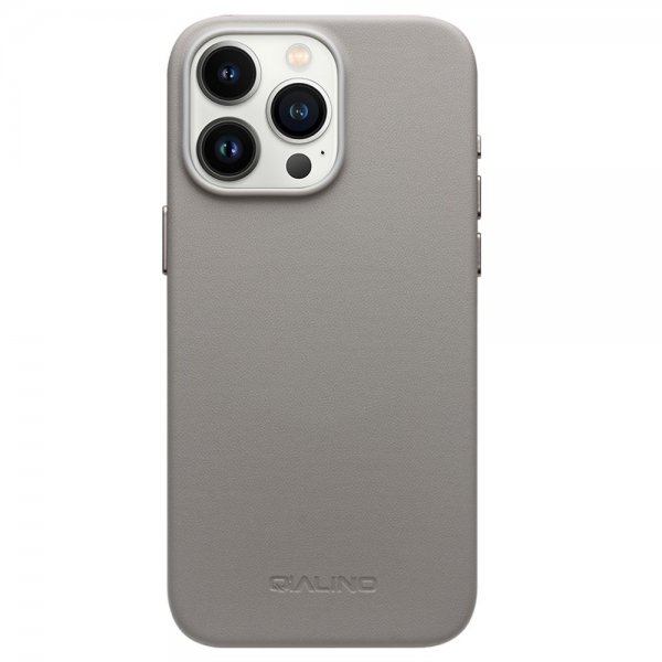 Qialino iPhone 15 Pro Cover Kunstlæder MagSafe Grå
