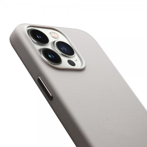 Qialino iPhone 15 Pro Cover Kunstlæder MagSafe Grå