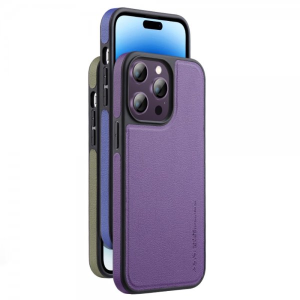 X-Level iPhone 15 Pro Cover Kunstlæder MagSafe Lilla