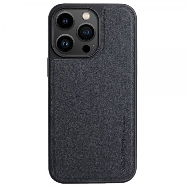X-Level iPhone 15 Pro Cover Kunstlæder MagSafe Sort