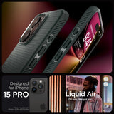 Spigen iPhone 15 Pro Cover Liquid Air Abyss Green