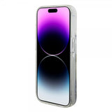Karl Lagerfeld iPhone 15 Pro Cover Liquid Glitter NFT Karl Silver