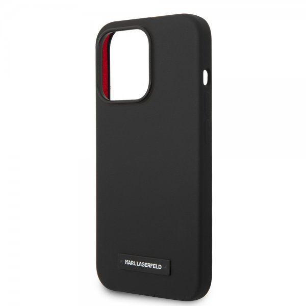 Karl Lagerfeld iPhone 15 Pro Cover Liquid Silicone MagSafe Sort