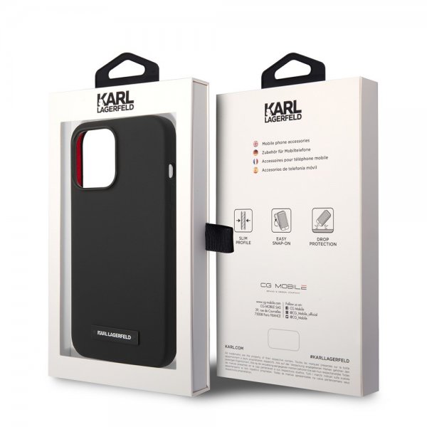Karl Lagerfeld iPhone 15 Pro Cover Liquid Silicone MagSafe Sort