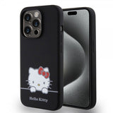 Hello Kitty iPhone 15 Pro Cover Flydende Silikone Sort
