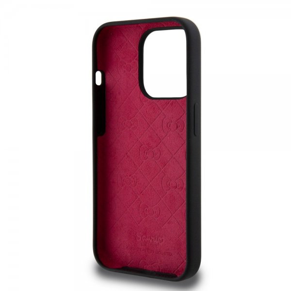 Hello Kitty iPhone 15 Pro Cover Flydende Silikone Sort