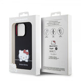 Hello Kitty iPhone 15 Pro Cover Flydende Silikone Sort