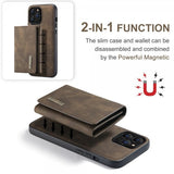 Dg.Ming iPhone 15 Pro Cover M1 Series Aftagelig Kortholder Kaffe