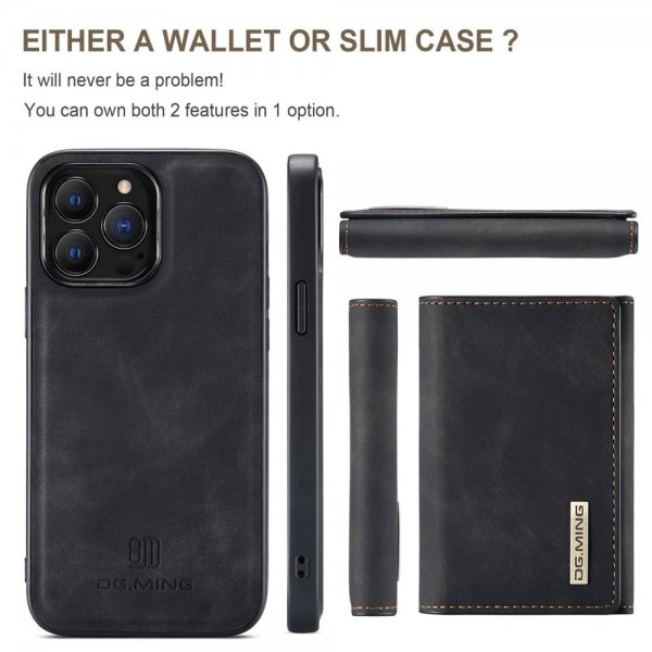 Dg.Ming iPhone 15 Pro Cover M1 Series Aftagelig Kortholder Sort