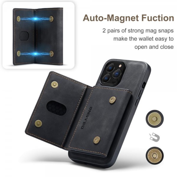 Dg.Ming iPhone 15 Pro Cover M2 Series Aftagelig Kortholder Sort