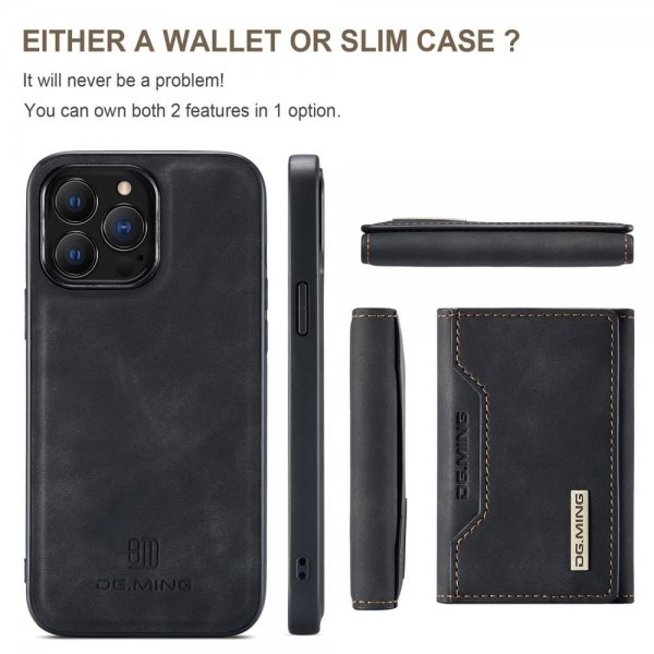Dg.Ming iPhone 15 Pro Cover M2 Series Aftagelig Kortholder Sort