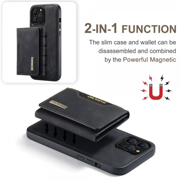Dg.Ming iPhone 15 Pro Cover M2 Series Aftagelig Kortholder Sort