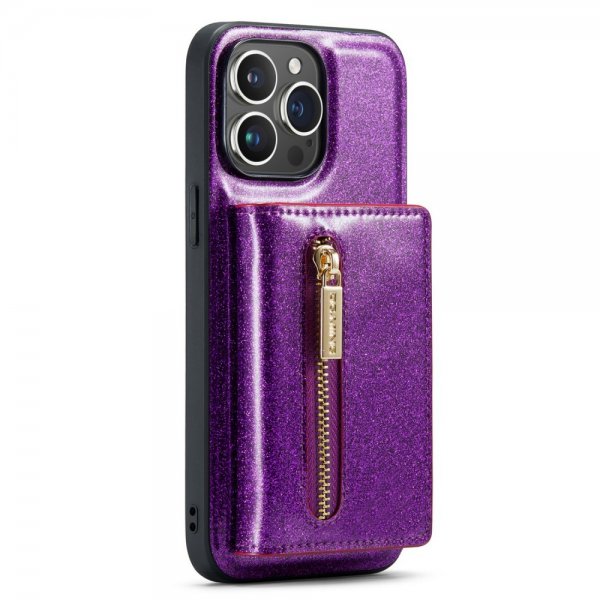 Dg.Ming iPhone 15 Pro Cover M3 Series Aftagelig Kortholder Glimmer Lilla