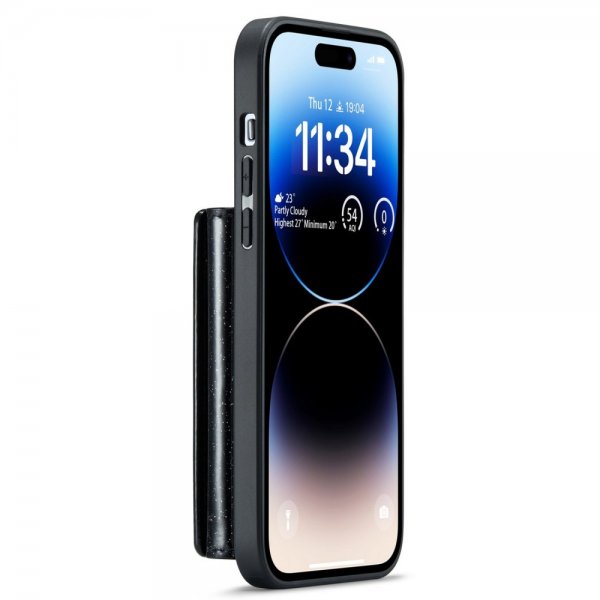 Dg.Ming iPhone 15 Pro Cover M3 Series Aftagelig Kortholder Glimmer Sort