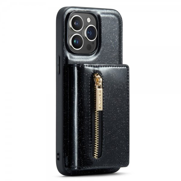 Dg.Ming iPhone 15 Pro Cover M3 Series Aftagelig Kortholder Glimmer Sort