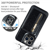Dg.Ming iPhone 15 Pro Cover M3 Series Aftagelig Kortholder Glimmer Sort