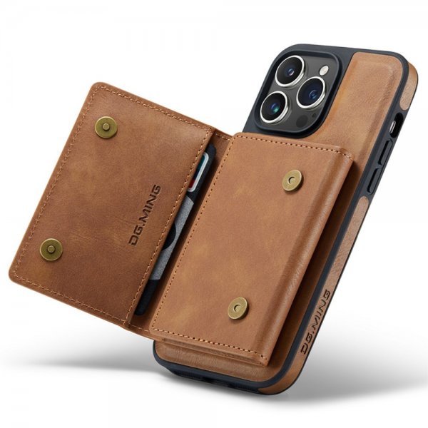 Dg.Ming iPhone 15 Pro Cover M5 Series Aftagelig Kortholder Brun