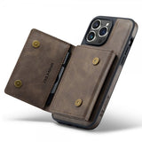Dg.Ming iPhone 15 Pro Cover M5 Series Aftagelig Kortholder Kaffe