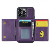 Dg.Ming iPhone 15 Pro Cover M5 Series Aftagelig Kortholder Lilla