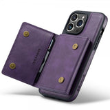 Dg.Ming iPhone 15 Pro Cover M5 Series Aftagelig Kortholder Lilla