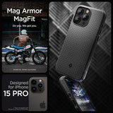 Spigen iPhone 15 Pro Cover Mag Armor MagFit Mat Sort