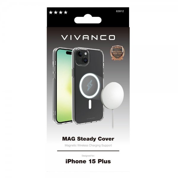 Vivanco iPhone 15 Plus Cover Mag Steady Transparent