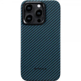 Pitaka iPhone 15 Pro Cover MagEZ Case 4 Sort/Blå Twill
