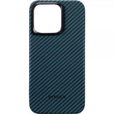 Pitaka iPhone 15 Pro Cover MagEZ Case 4 Sort/Blå Twill