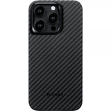 Pitaka iPhone 15 Pro Cover MagEZ Case 4 Sort/Grå Twill