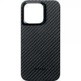 Pitaka iPhone 15 Pro Cover MagEZ Case 4 Sort/Grå Twill