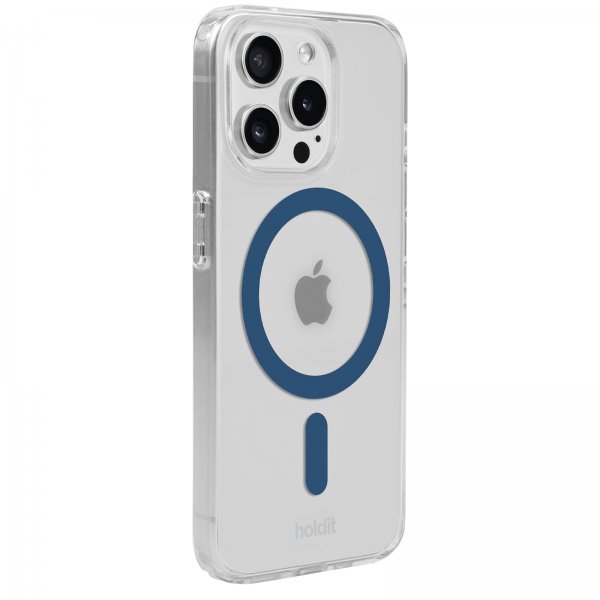holdit iPhone 15 Pro Cover MagSafe Case Denim Blue Transparent