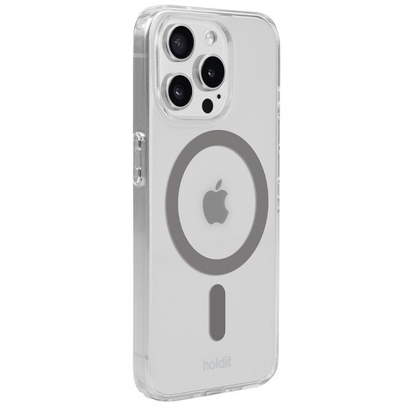 holdit iPhone 15 Pro Cover MagSafe Case Space Gray Transparent