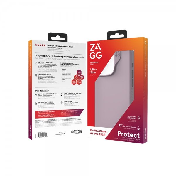 ZAGG iPhone 15 Pro Cover Manhattan Snap Lavender