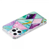 iPhone 15 Pro Cover Marmormønster Grøn Lilla