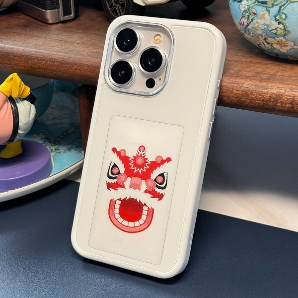 iPhone 15 Pro Cover med Indbygget Display E Ink Case Hvid