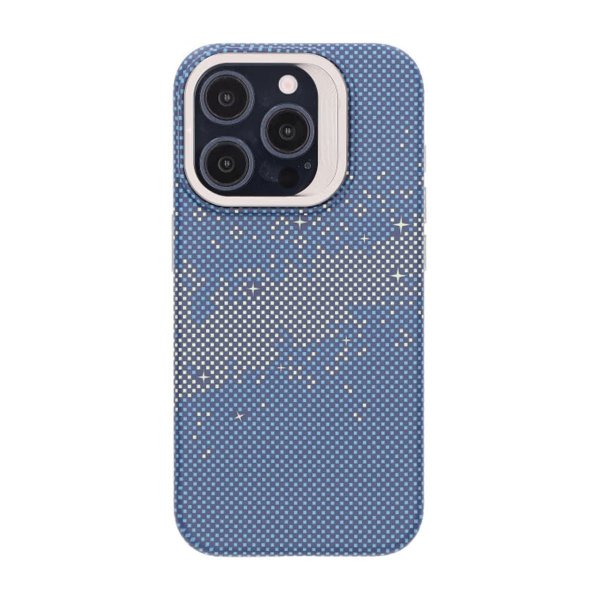 iPhone 15 Pro Cover Udklappeligt Stativ MagSafe Blå Guld