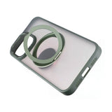 Rvelon iPhone 15 Pro Cover Roterbart MagSafe Stativ Grøn
