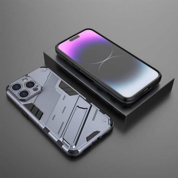 iPhone 15 Pro Cover med Stativ Mørkeblå