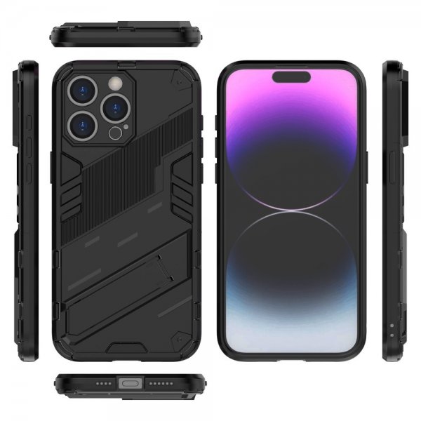 iPhone 15 Pro Cover med Støtteben Sort