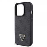 Guess iPhone 15 Pro Cover Metal Logo Rhinestone Crossbody Strap Sort