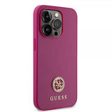 Guess iPhone 15 Pro Cover Metal Logo Rhinsten Metallic Rosa