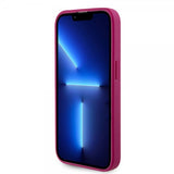 Guess iPhone 15 Pro Cover Metal Logo Rhinsten Metallic Rosa